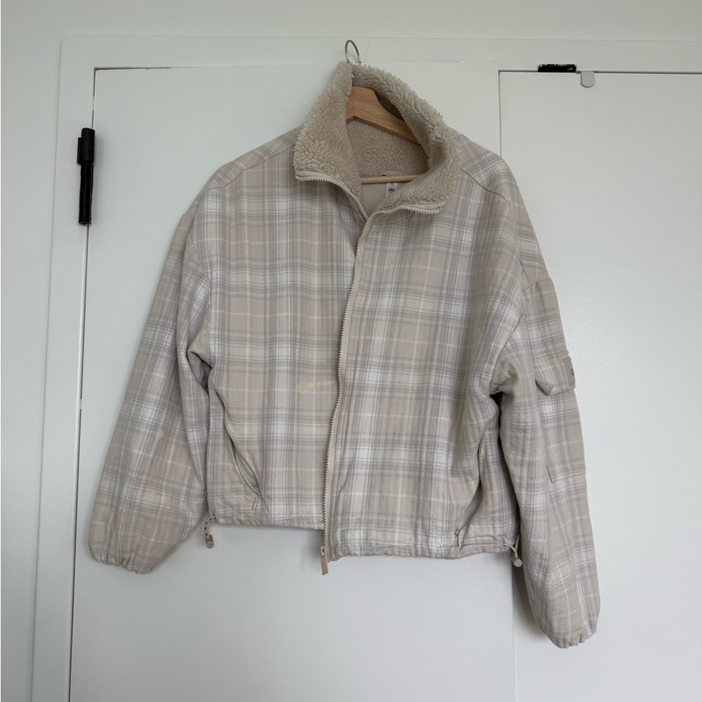 Alo Plaid Beige Women's Jacket